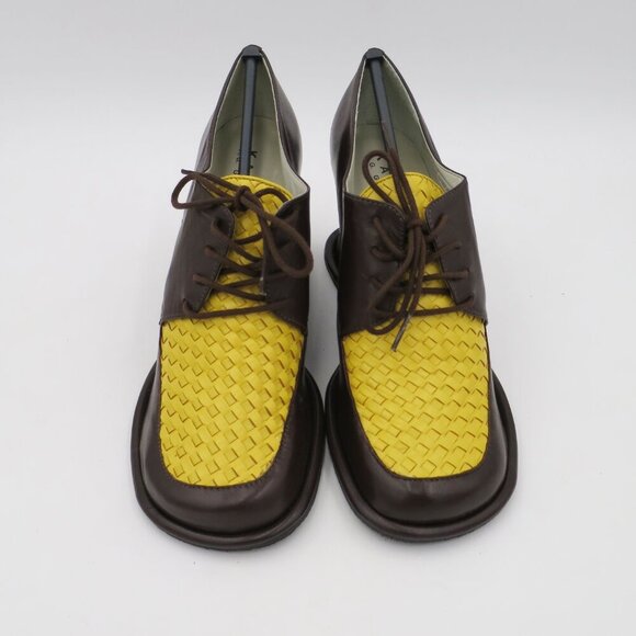 Anthropologie Kaju by A.J. Giraudon Made in Brazil Brown Leather Wedge Loafers 9 - Picture 3 of 15